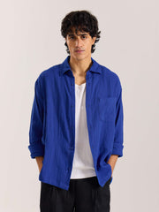 Royal Blue Gauze Holiday Shirt ( Pre-Order )